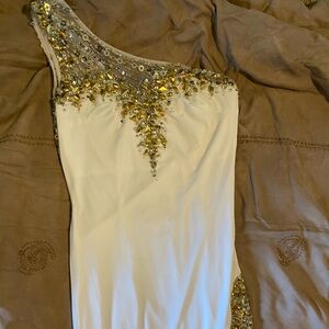 Cinderella Divine one shoulder embellished couture gown size 6 not altered rare